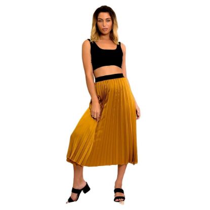 Pleated skirt-Gold