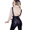 faux leather pants-back