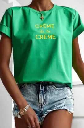 green slogan T-shirt 